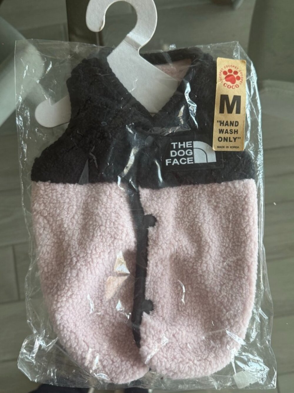 NWT The Dog Face Fleece Vest Jacket - Pink/Black (Size M)